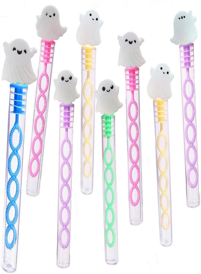 PSDFH 24 Packs Mini Bulk Halloween Ghost Theme Toys Bubble Wands for School Kids Autumn Party Favors - Image 1